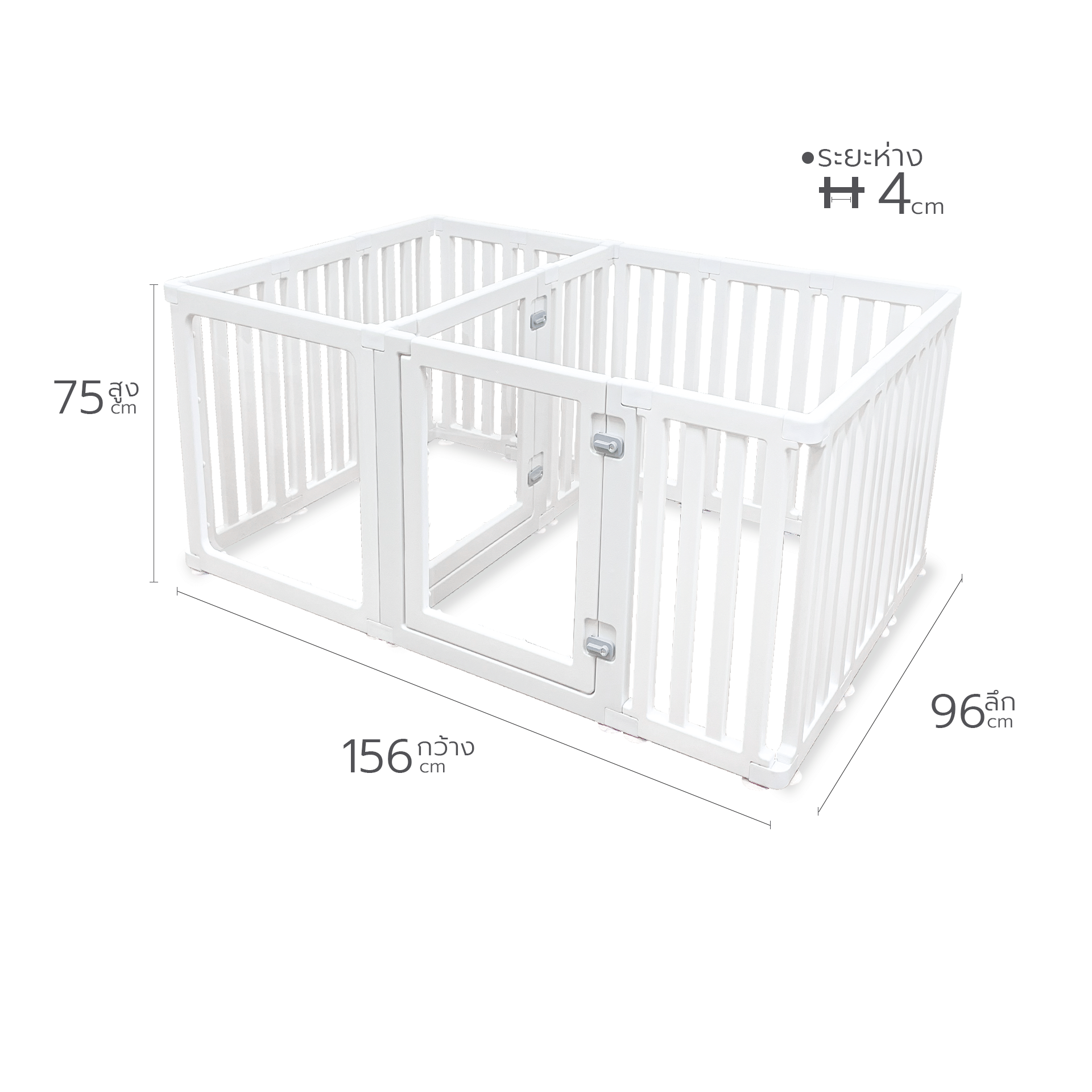 คอกกั้นสัตว์เลี้ยง PAWRADISE รุ่น BONNIE TALL SMART 156X96X75 ซม._2